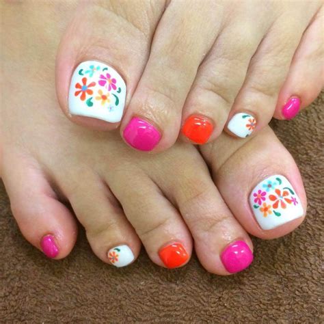 nail designs nails|flower toenail designs for summer.